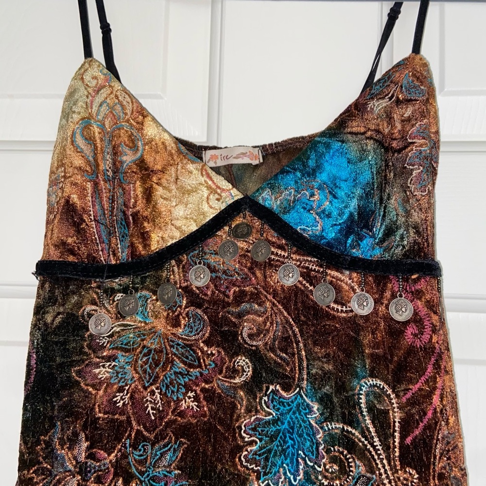 Flowy velvet coin tank top